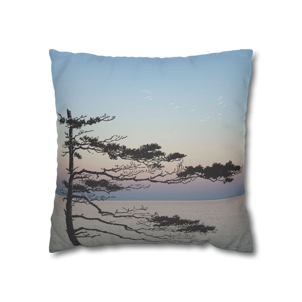 Serene Nature Faux Suede Square Pillowcase