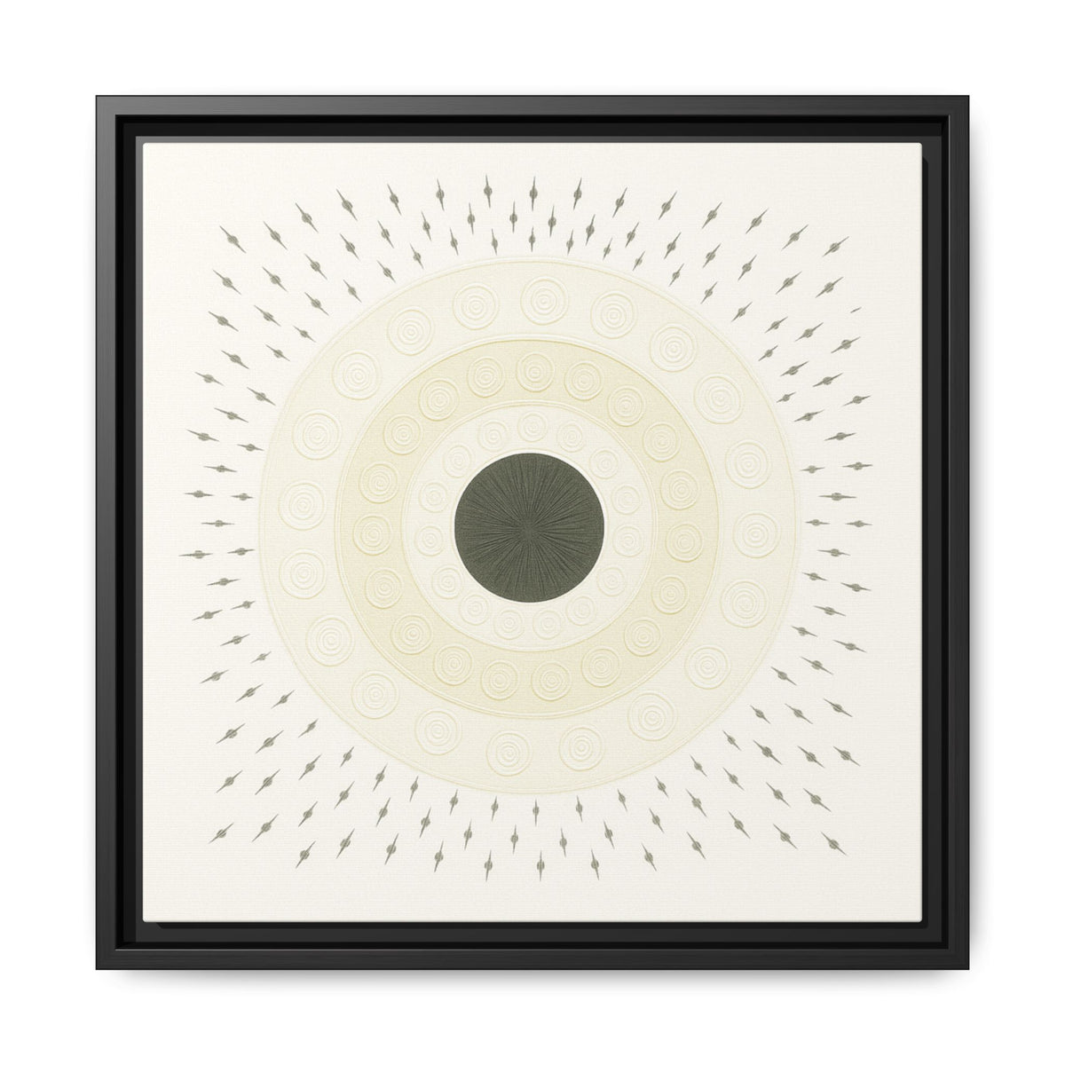 Quiet Orbit Mandala Design Canvas (Framed)