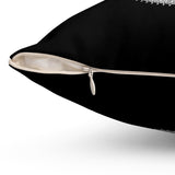 Square Pillow - Black to White Circles Design