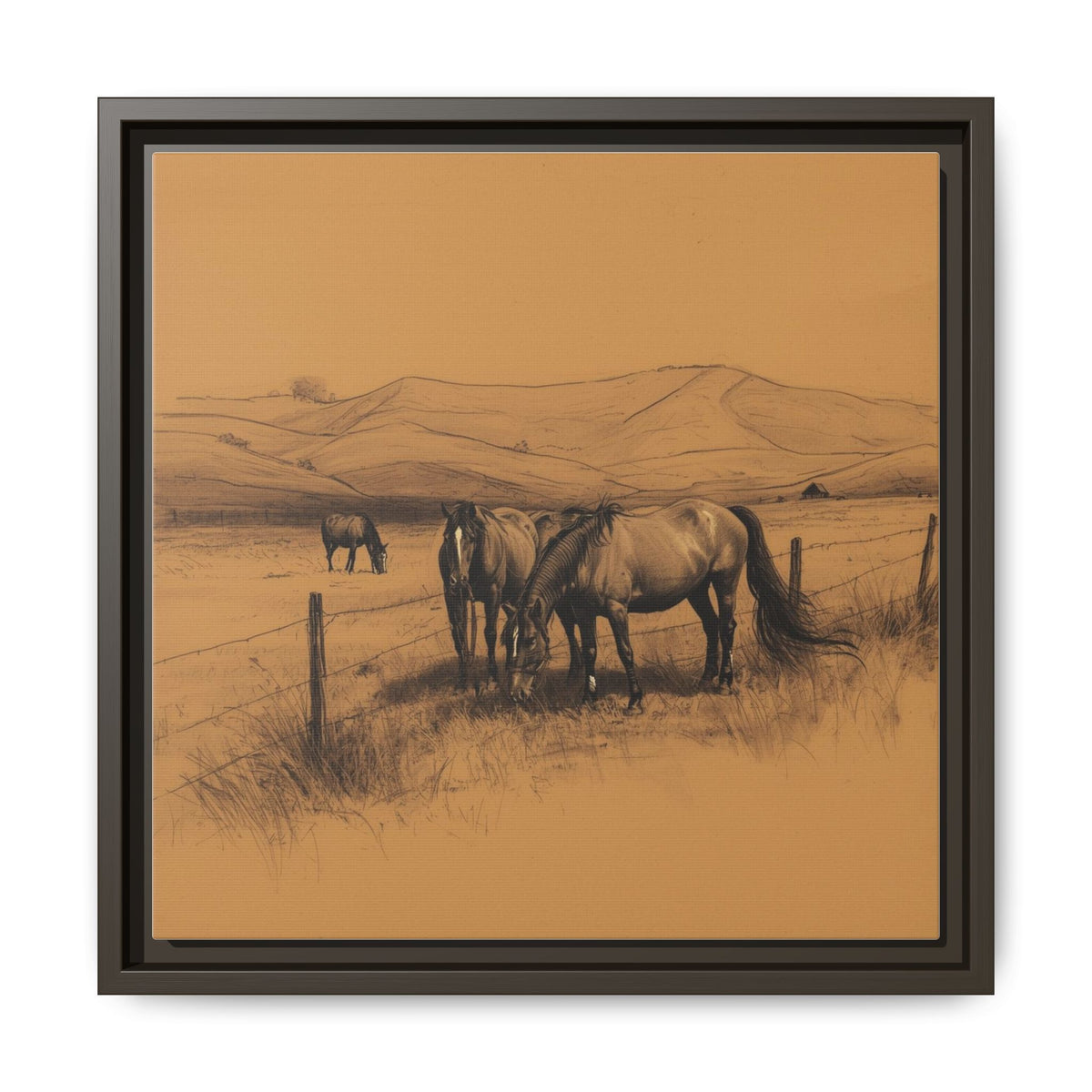 Framed Mountain Paddock Wall Art (Framed)