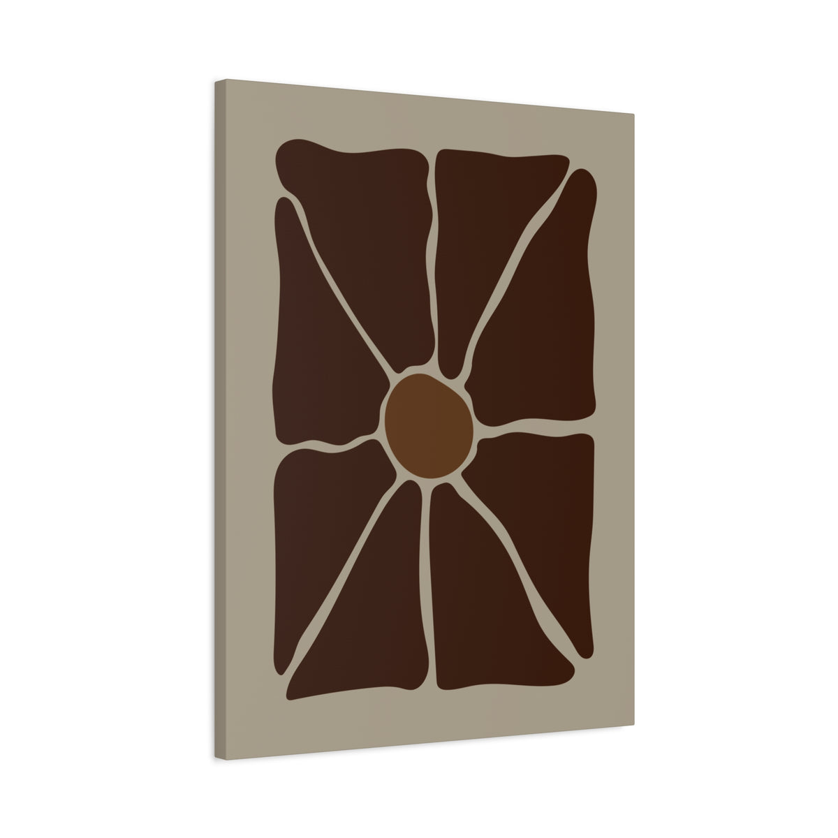 Earthen Bloom Wall Art - Warm Brown Organic Abstract Print