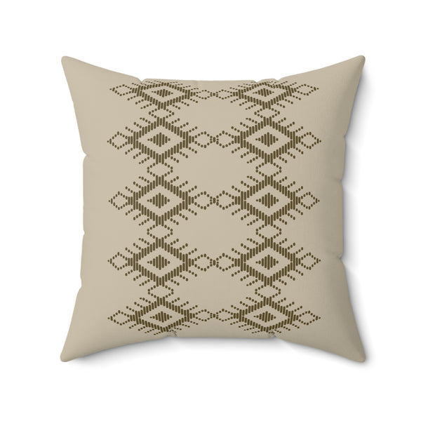 Boho Geometric Print Square Pillow - Cozy Decorative Cushion for Home Decor