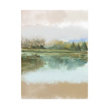 Serene Lakeside Watercolor Canvas Print — Matte Stretched Wall Art