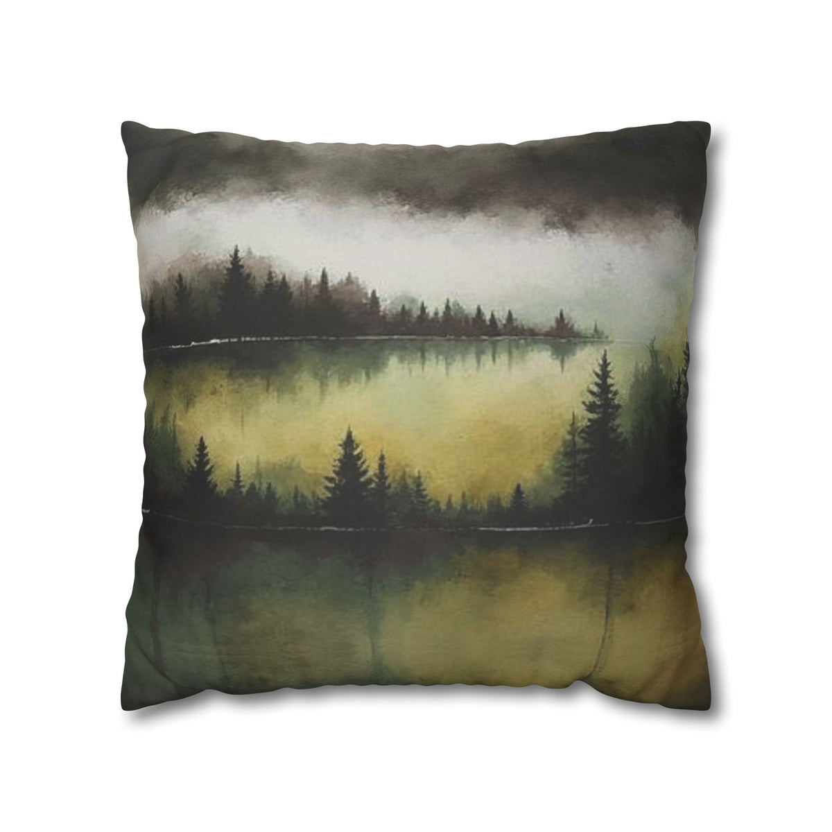 Misty Forest Decorative Pillowcase