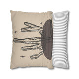 Desert Stillness Cactus Pillowcase – Neutral Earth-Tone Decorative Cushion Cover