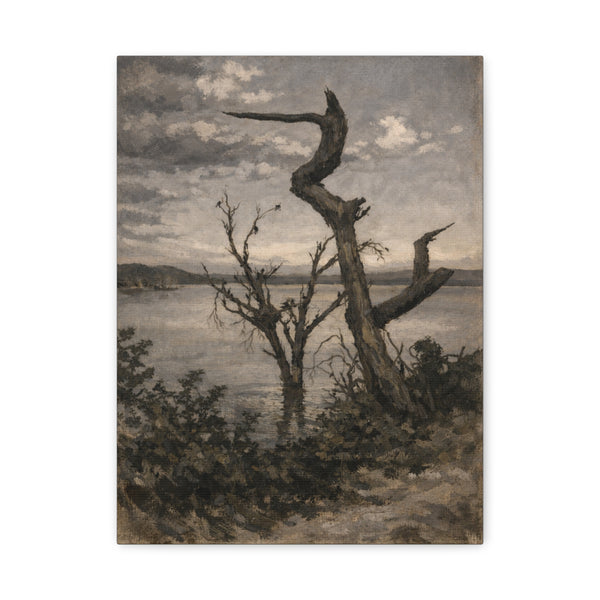 Silent Lakeside at  Dusk Matte Canvas