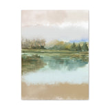 Serene Lakeside Watercolor Canvas Print — Matte Stretched Wall Art