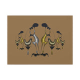 Abstract Golden & Silver Bird Canvas Art — Matte Stretched Wall Decor