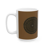 Wood Grain Mandala Ceramic Mug