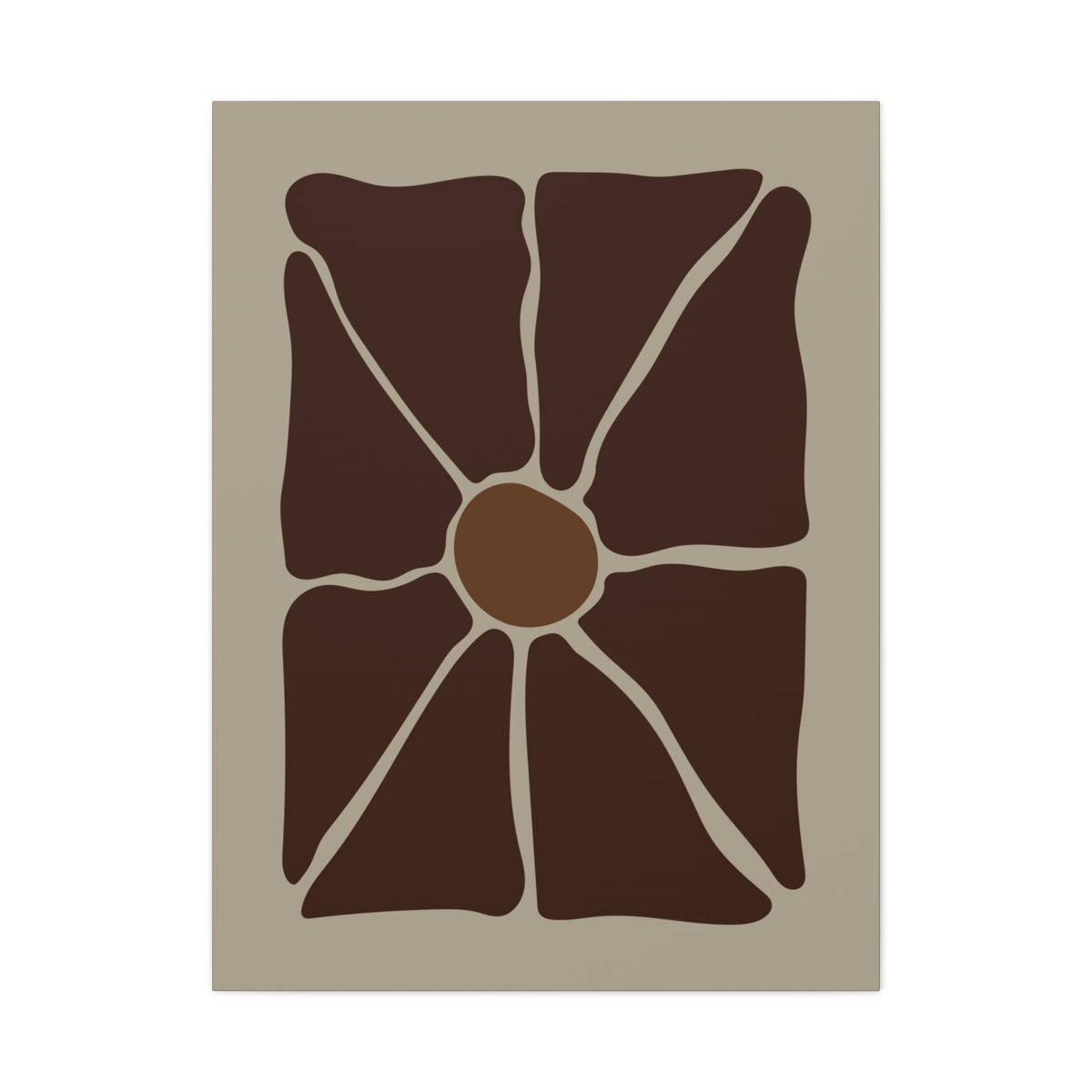 Earthen Bloom Wall Art - Warm Brown Organic Abstract Print