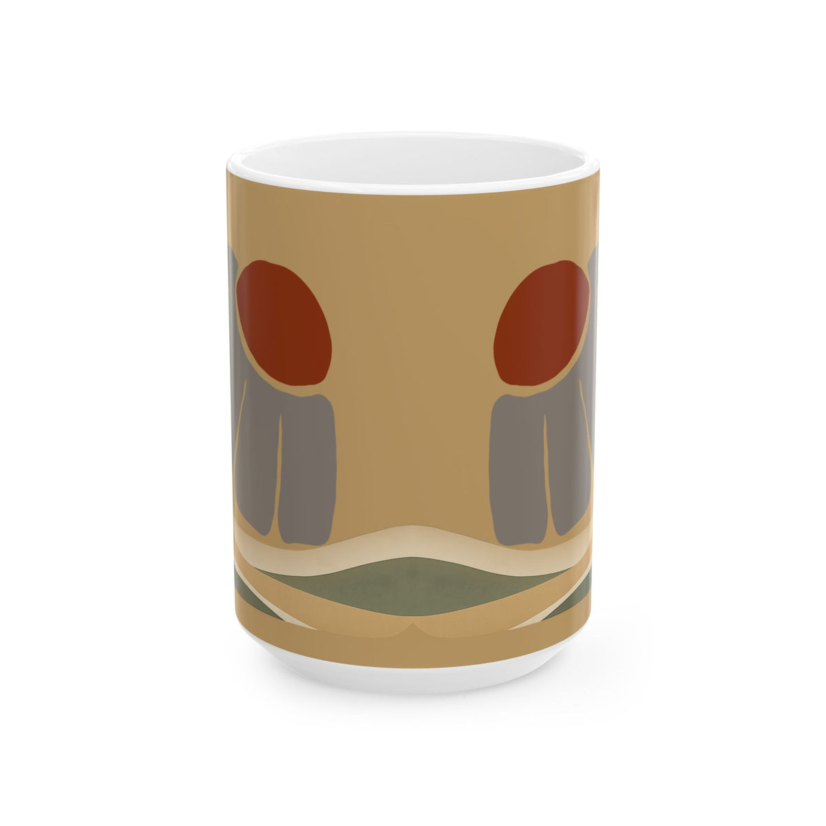 Abstract Desert Sunset Mug – Boho Minimalist Ceramic Coffee Cup