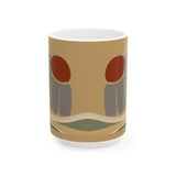 Abstract Desert Sunset Mug – Boho Minimalist Ceramic Coffee Cup