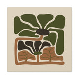 Rooted Canopy Abstract Botanical Wall Art - Earthy Olive & Terracotta Decor