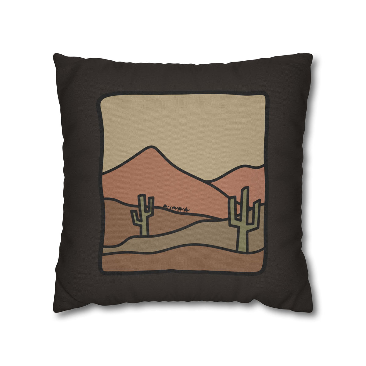 Desert Cactus Pillowcase — Southwestern Landscape Throw Pillow Cover