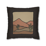 Desert Cactus Pillowcase — Southwestern Landscape Throw Pillow Cover