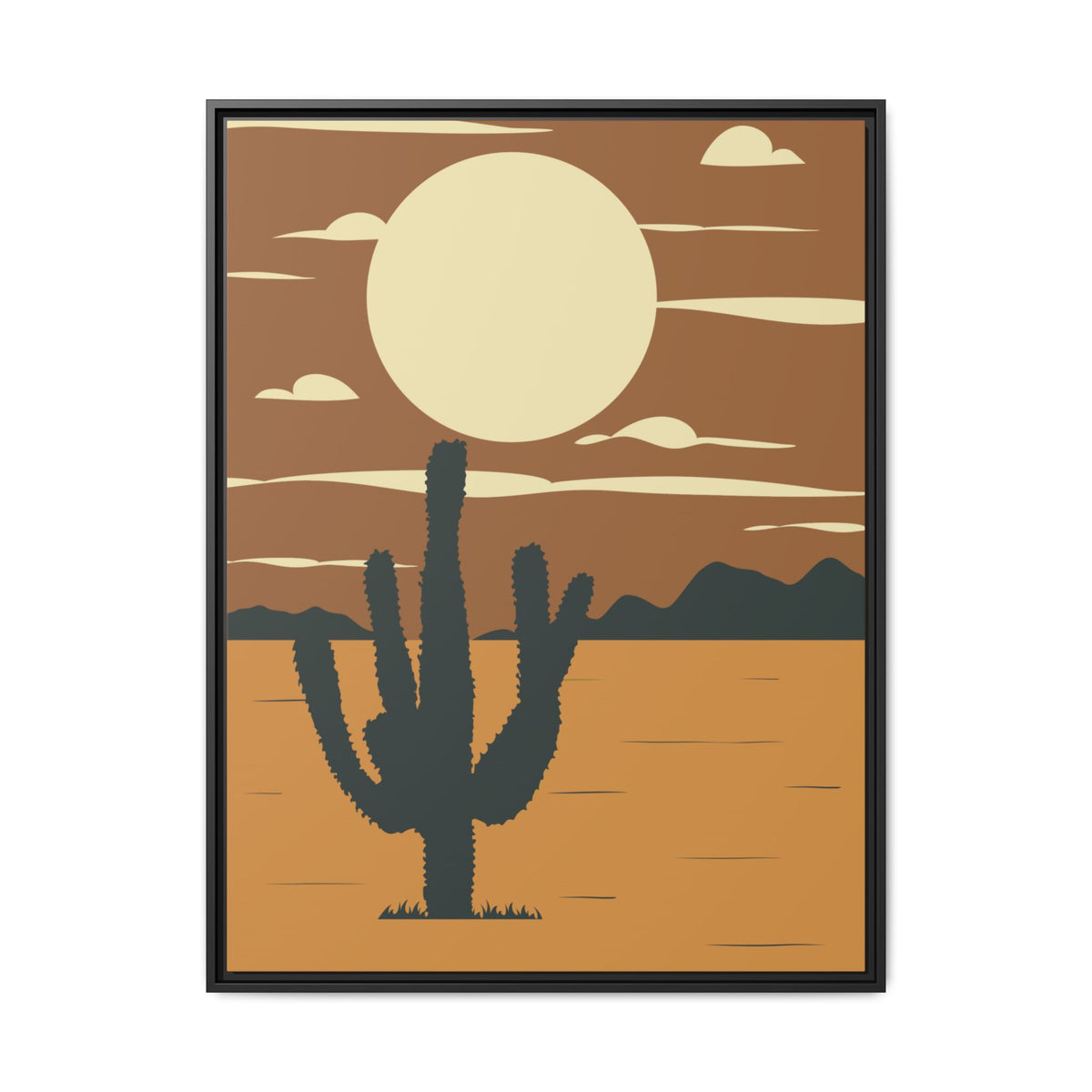 Desert Sunset Canvas Print -  Framed Matte