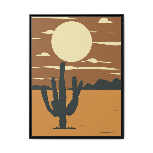 Desert Sunset Canvas Print -  Framed Matte