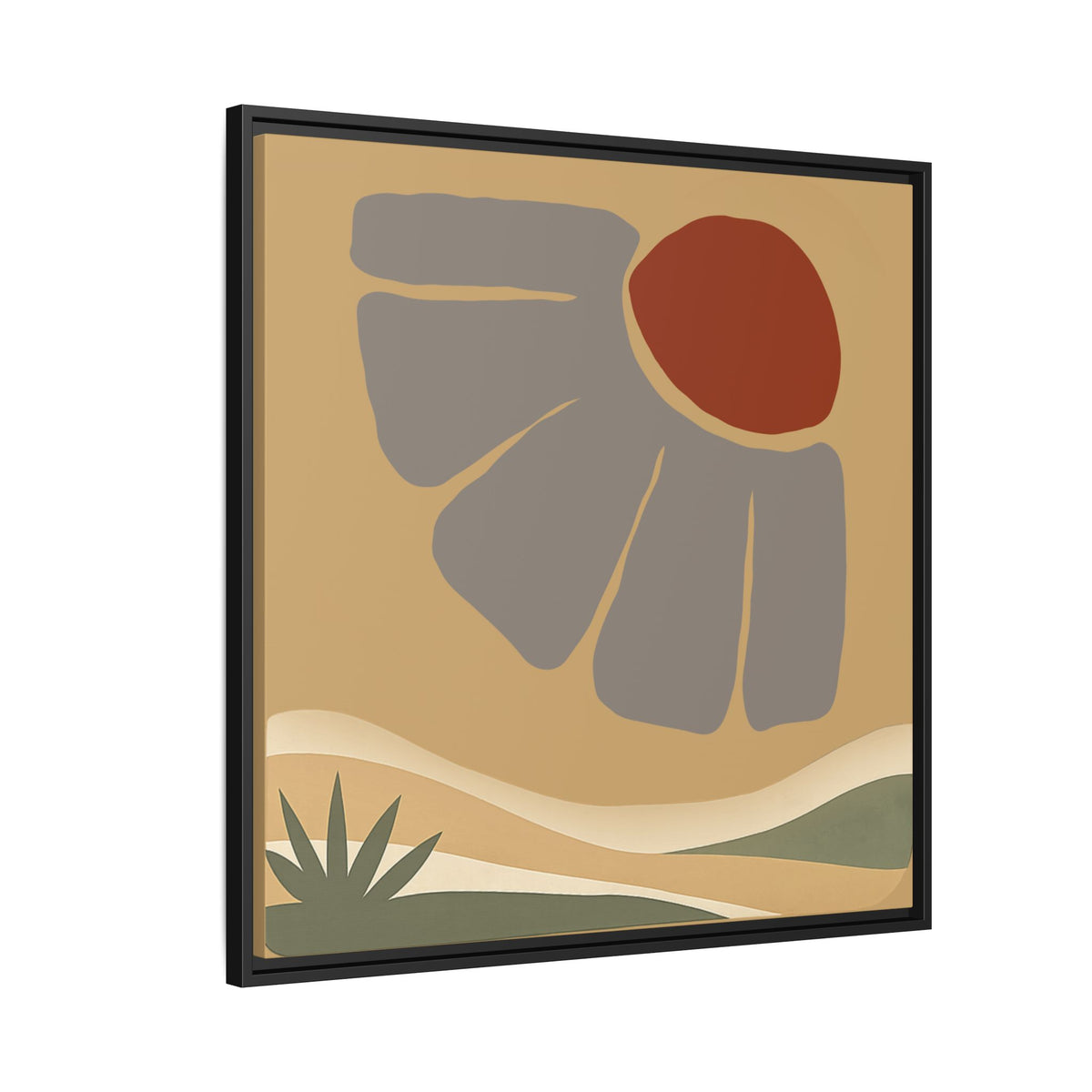 Abstract Sunflower Desert Matte Canvas Framed Wall Art