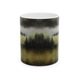 Misty Forest Lake Ceramic Mug