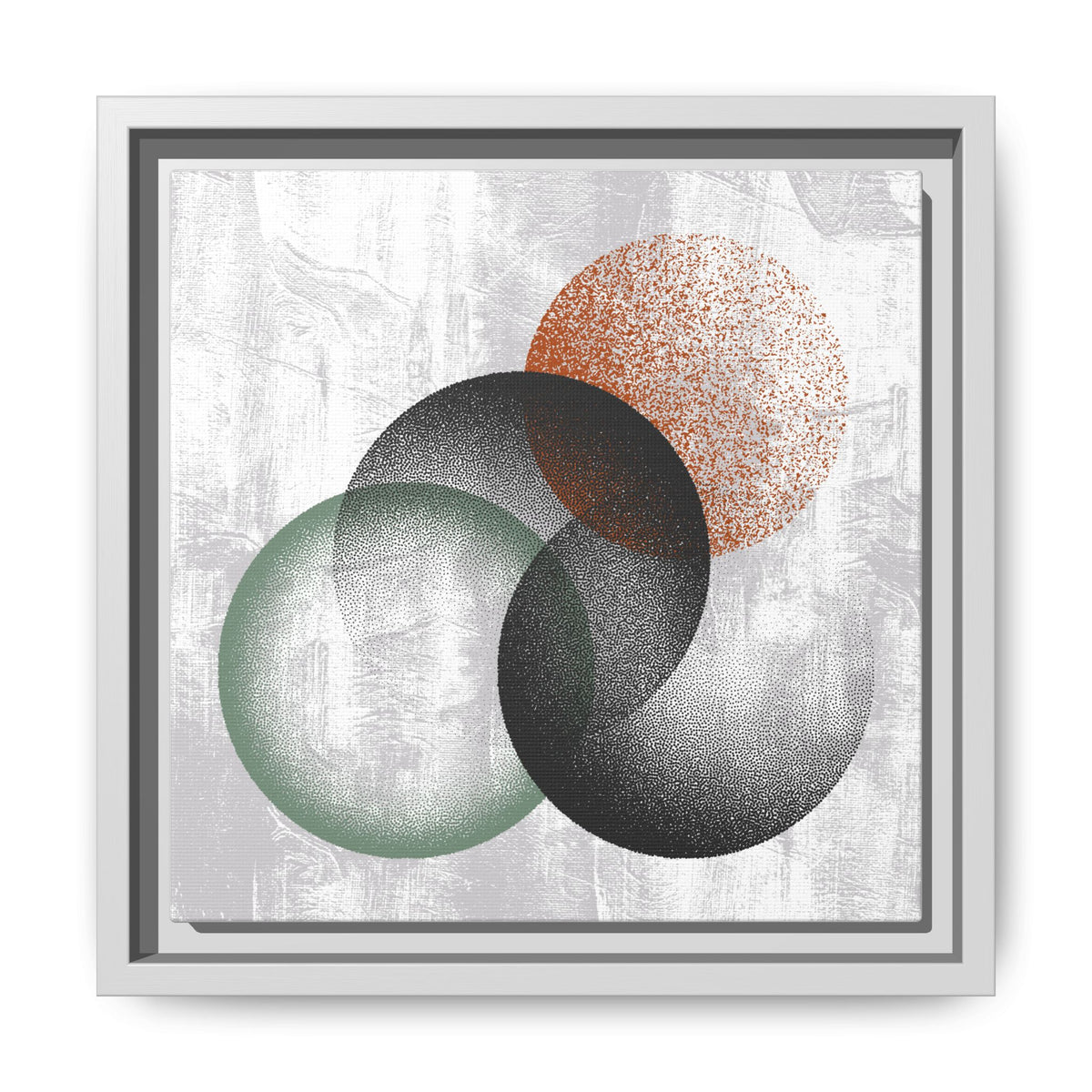 Overlap Circles Framed Canvas Art