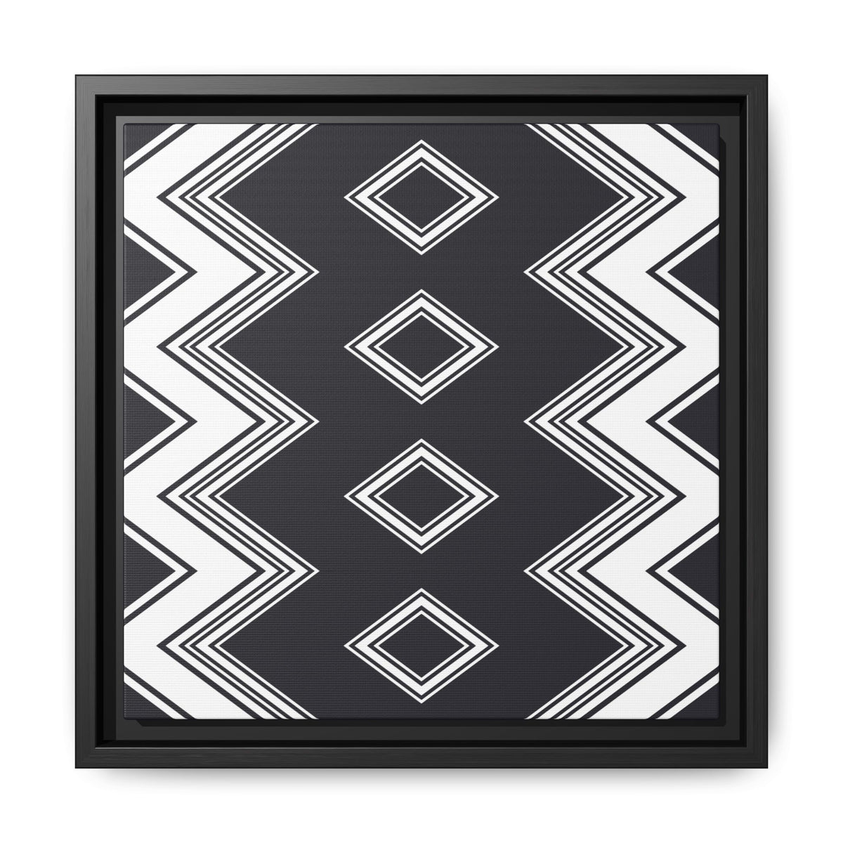Tribal Diamond Wall Art Matte Canvas Print (Framed)