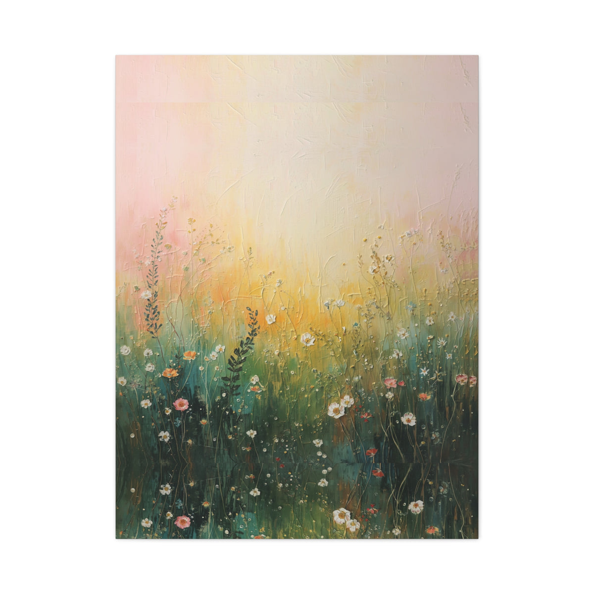 Sunlit Wildflower Meadow Matte Canvas Print