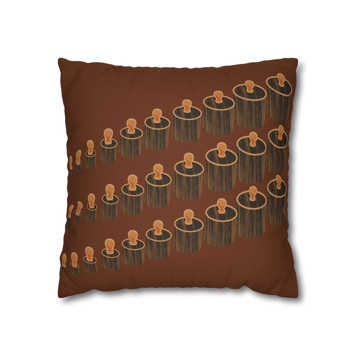 Gathered Rhythm Earth-Tone Decorative Pillowcase