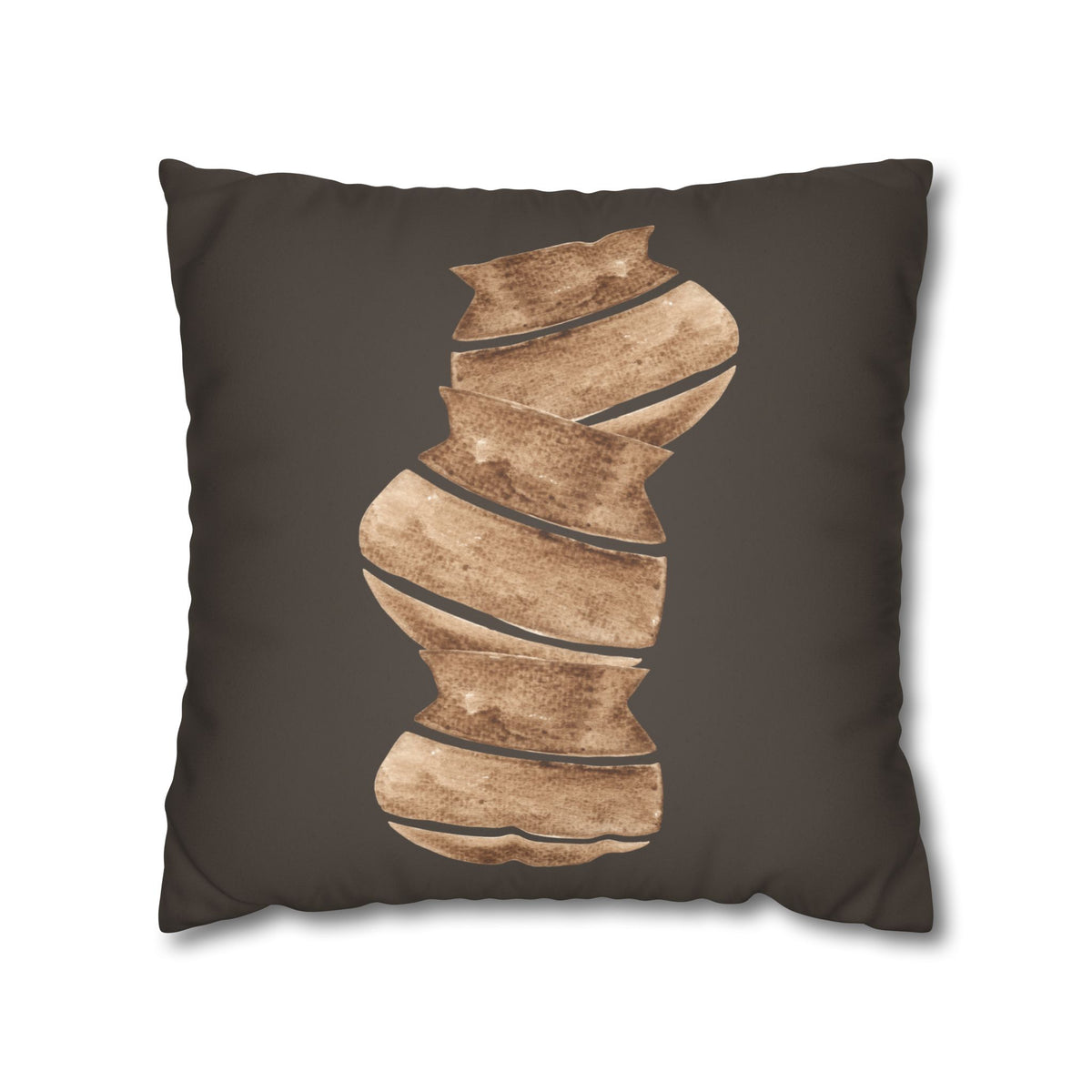 Rustic Spiral Wood Decorative Pillow
