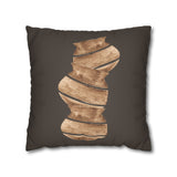 Rustic Spiral Wood Decorative Pillow