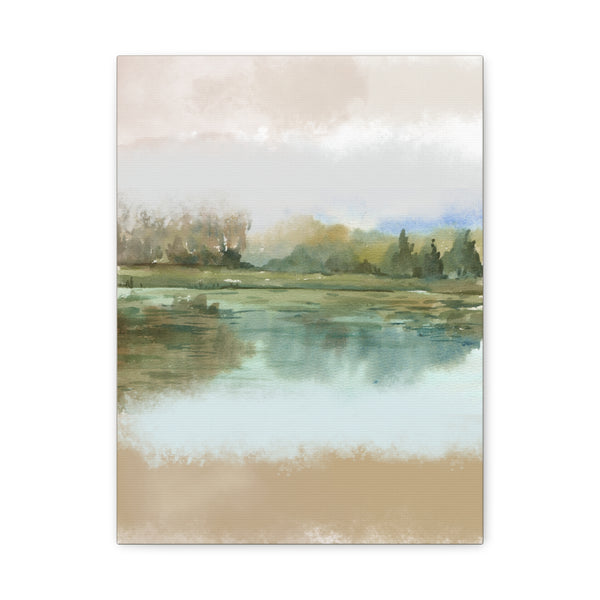 Misty Wetland at Dawn Canvas Print