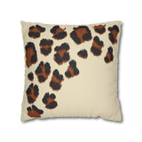 Leopard Print Faux Suede Pillowcase