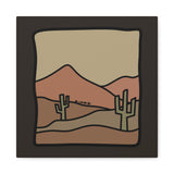 Desert Cactus Canvas Wall Art — Minimal Southwestern Landscape Matte Print
