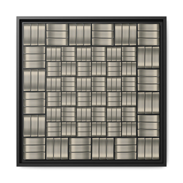 Framed Geometric Grid Matte Canvas Wall Art