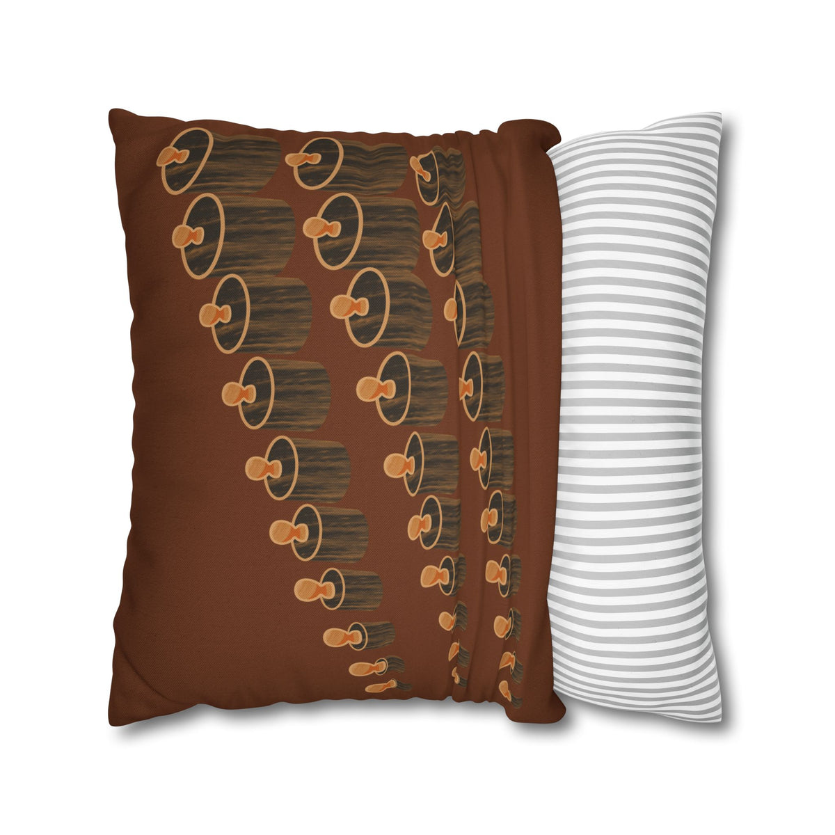 Gathered Rhythm Earth-Tone Decorative Pillowcase