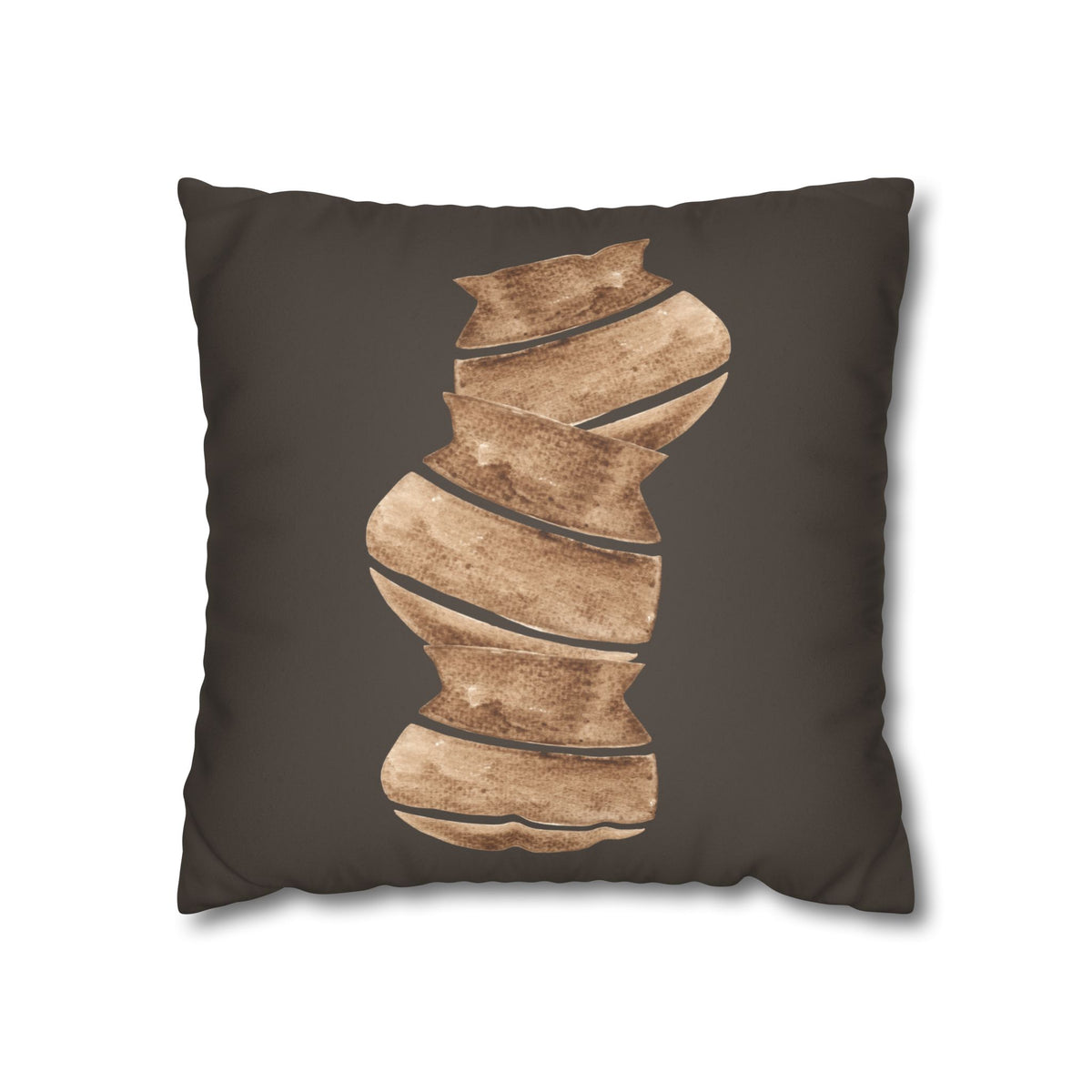 Rustic Spiral Wood Decorative Pillow