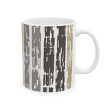 Light earth Grain Still Morning Mug — Rustic Taupe & Gray Pattern (11oz, 15oz)