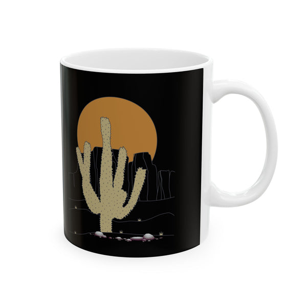 Desert Sunset Ceramic Mug - Nighttime Coffee Cup