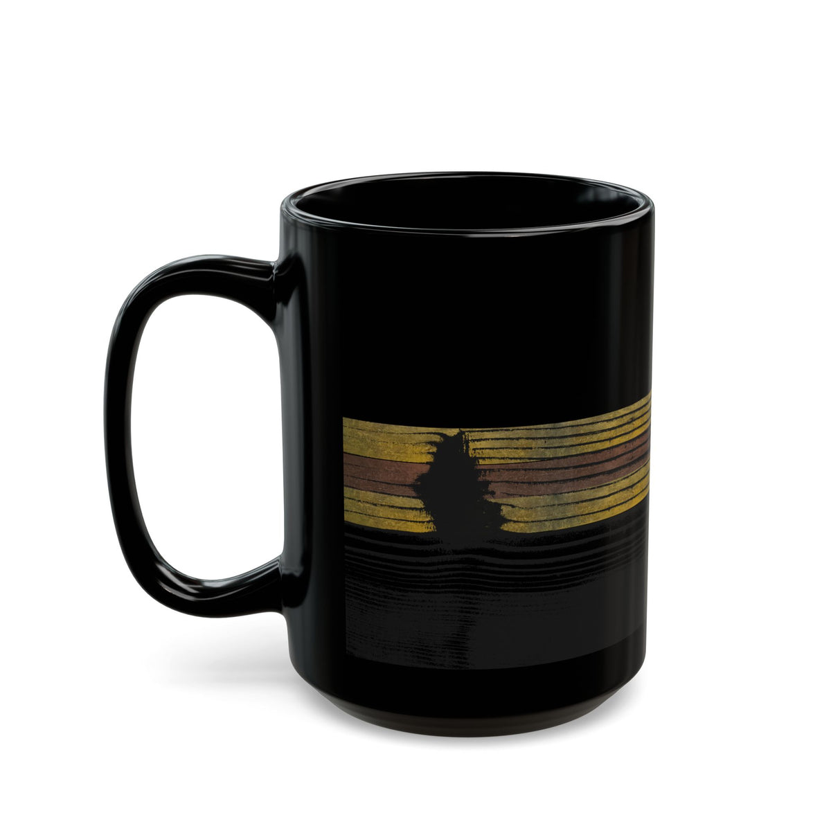 Earthbound Lines Black Ceramic Mug