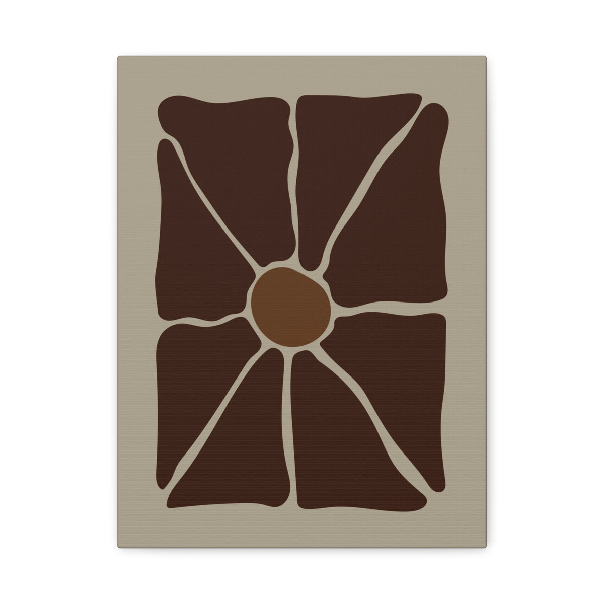 Earthen Bloom Wall Art - Warm Brown Organic Abstract Print