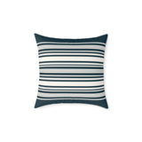 Navy Striped Canvas Pillow – Coastal Farmhouse Throw Cushion