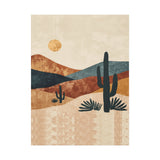 Desert Sunset Canvas Wall Art — Abstract Cactus Landscape Matte Stretched 1.25"