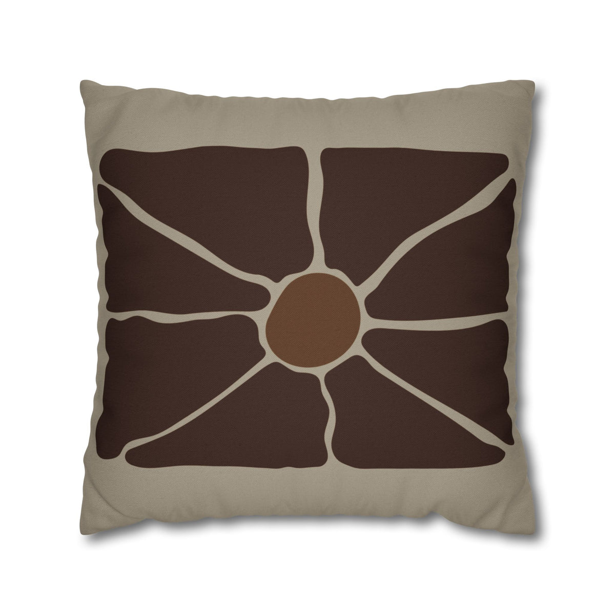 Earthen Bloom Pillow Cover - Warm Neutral Abstract Cushion Cover