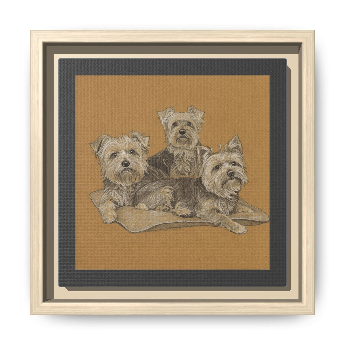 Yorkshire Terrier Trio Matte Canvas Print