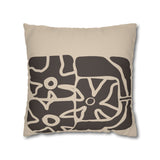 Earthen Bloom Pillow Cover - Neutral Abstract Floral Decorative Cushion Cover