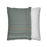 Suede-Look Striped Throw Pillowcase — Sage Green Decorative Pillow Cover