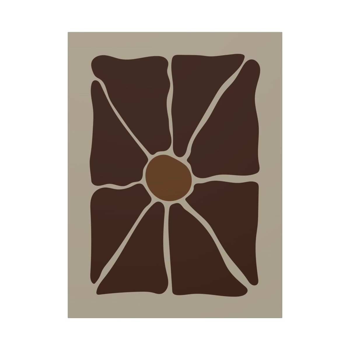 Earthen Bloom Wall Art - Warm Brown Organic Abstract Print