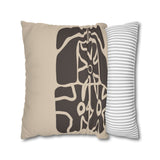 Earthen Bloom Pillow Cover - Neutral Abstract Floral Decorative Cushion Cover