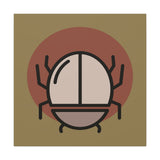 Minimalist Scarab Beetle Canvas Art – Modern Desert Tones, Stretched Matte Wall Decor