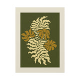 Golden Fern Botanical Wall Art - Olive & Ochre Nature-Inspired Artwork