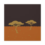 Savanna Sunset Canvas Art - Minimalist Acacia Tree Wall Decor